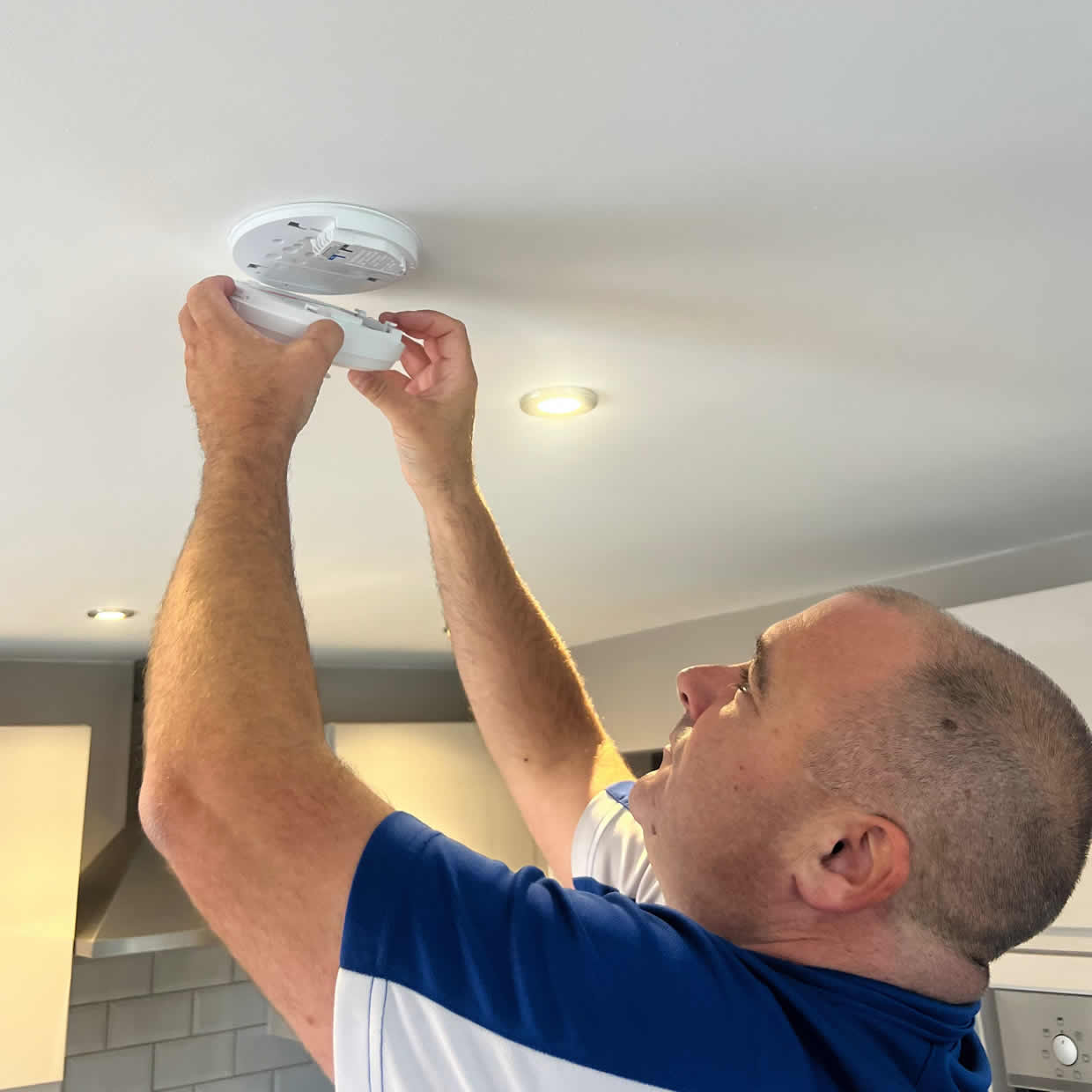 Different types of smoke and heat alarms installed in Brentford